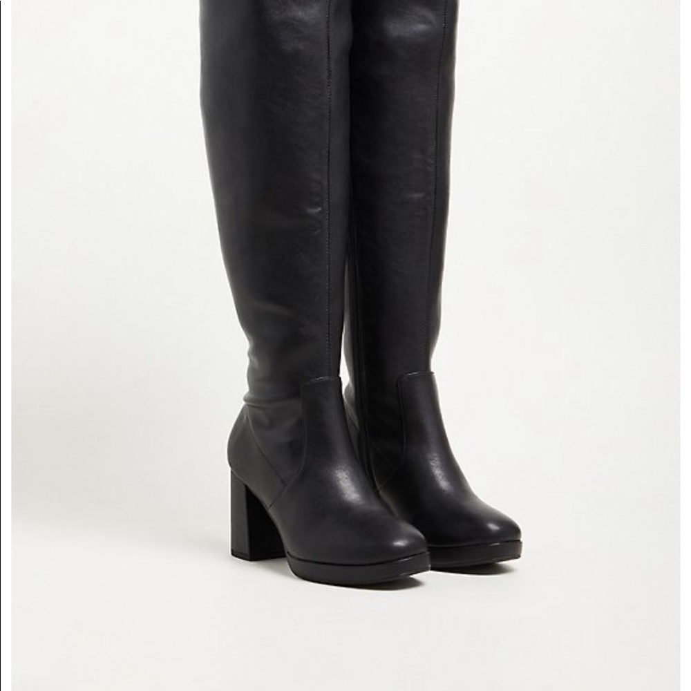 Brand new over the knee faux leather boots!